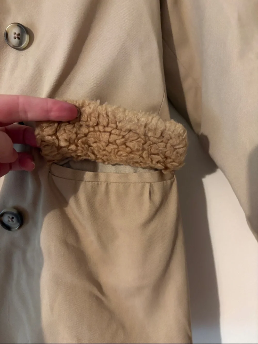 Vtg boys  1970’s Peacoat Tan Sherpa Lined Jacket size? 7/8 retro turtle vagabond